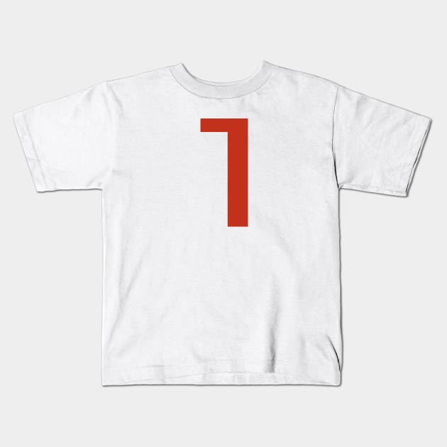 Letter L in Red Text Minimal Typography Kids T-Shirt by ellenhenryart